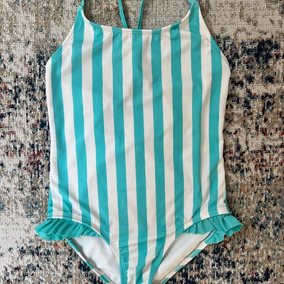 Cat & Jack Other - Cat & Jack Blue and White Striped One Piece Swimsuit